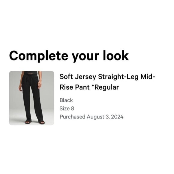LULULEMON WOMENS BLACK SOFT JERSEY STRAIGHT LEG MID-RISE PANTS REGULAR SZ 8 - Picture 3 of 3